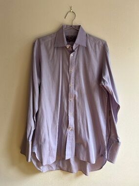 Charles Tyrwhitt Superfine 180s Lilac Button Down Shirt Men's Large